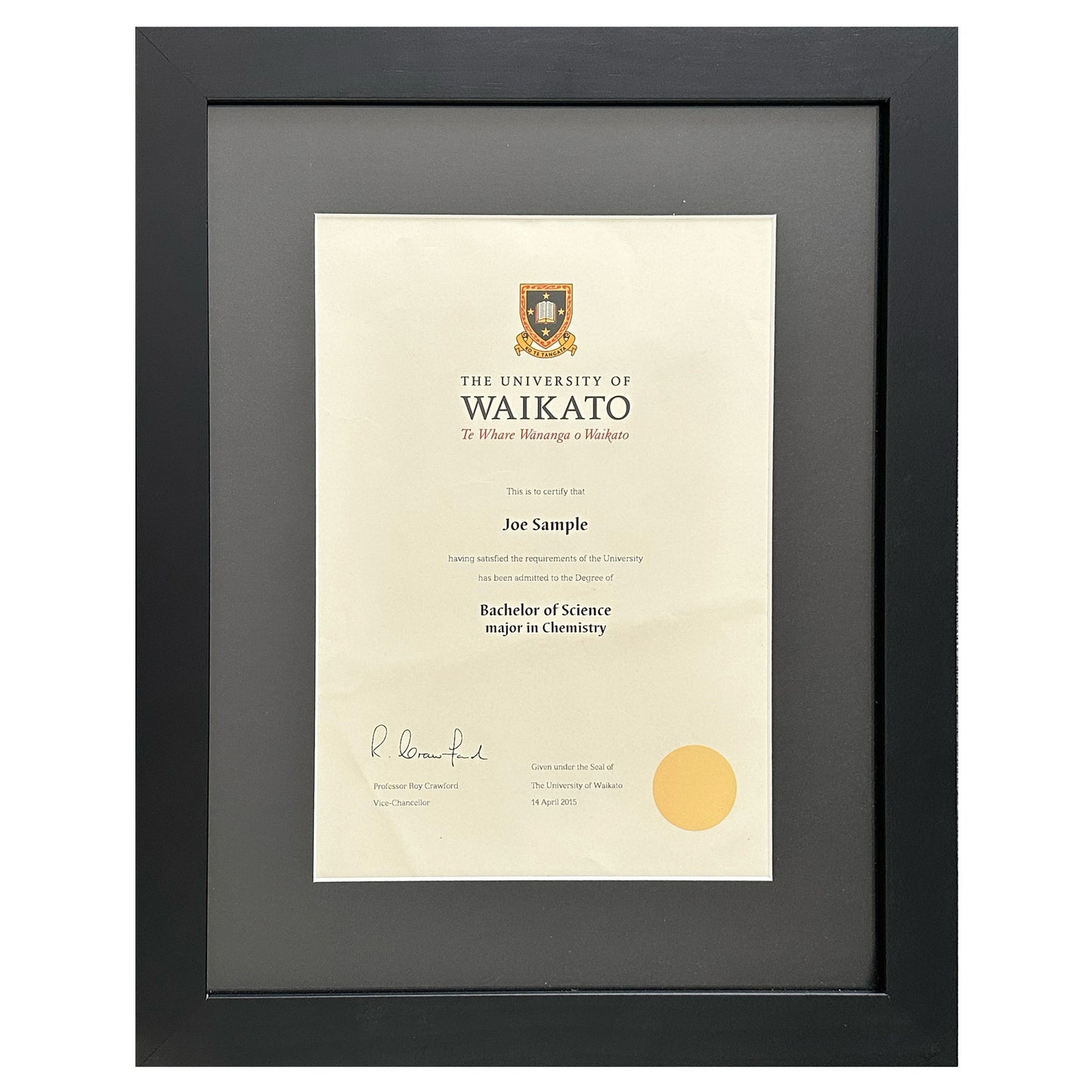 University of Waikato Degree Frame - Black